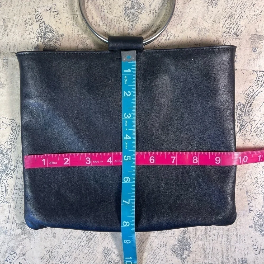 Thacker Le Pouch Leather Crossbody Bag Ring Handle Convertible Shoulder Purse